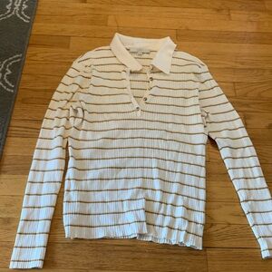 NWOT! Loft ribbed long sleeve polo